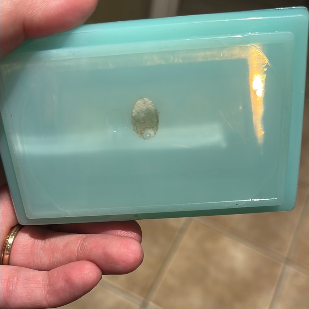 Vintage Lucite Floral Enamel Trinket Box - Picture 3 of 4